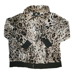 Jones New York Sport animal print velour jacket